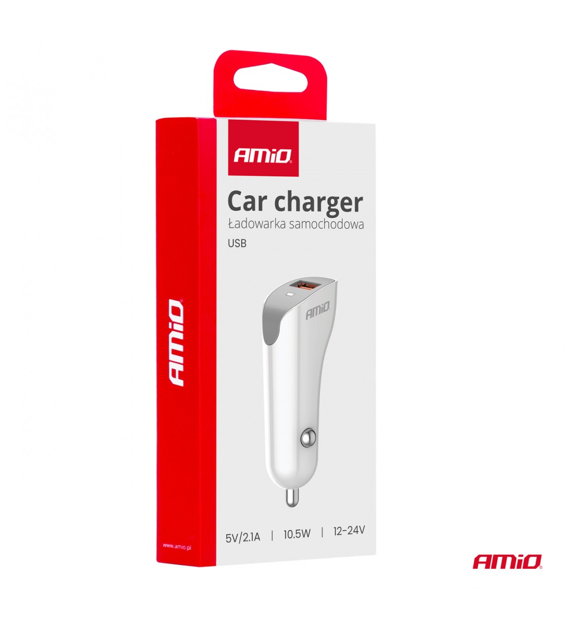 Încărcător auto USB-A 2.1A AMIO-03873