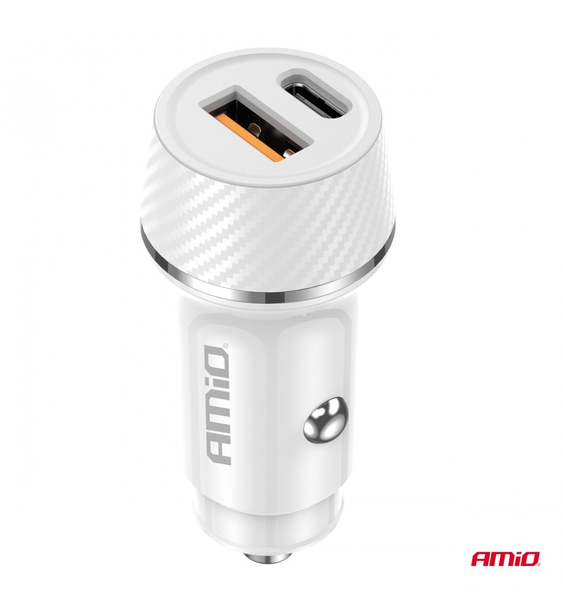 Încărcător auto USB-A + USB-C 20W AMIO-03878