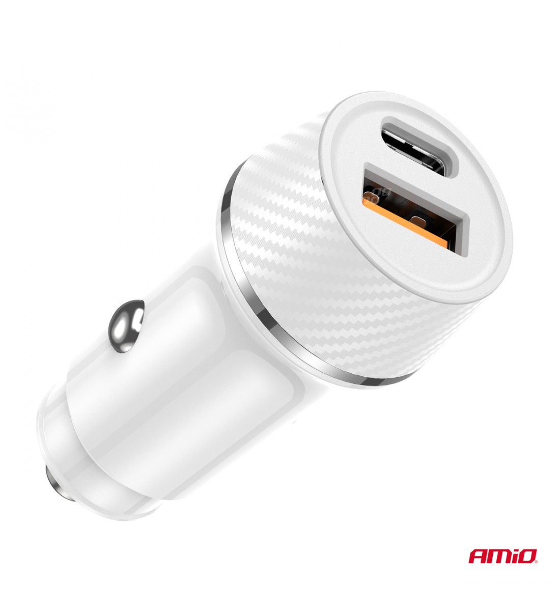 Încărcător auto USB-A + USB-C 20W AMIO-03878