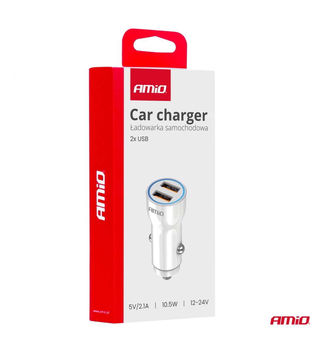 încărcător auto 2x USB-A AMIO-03879