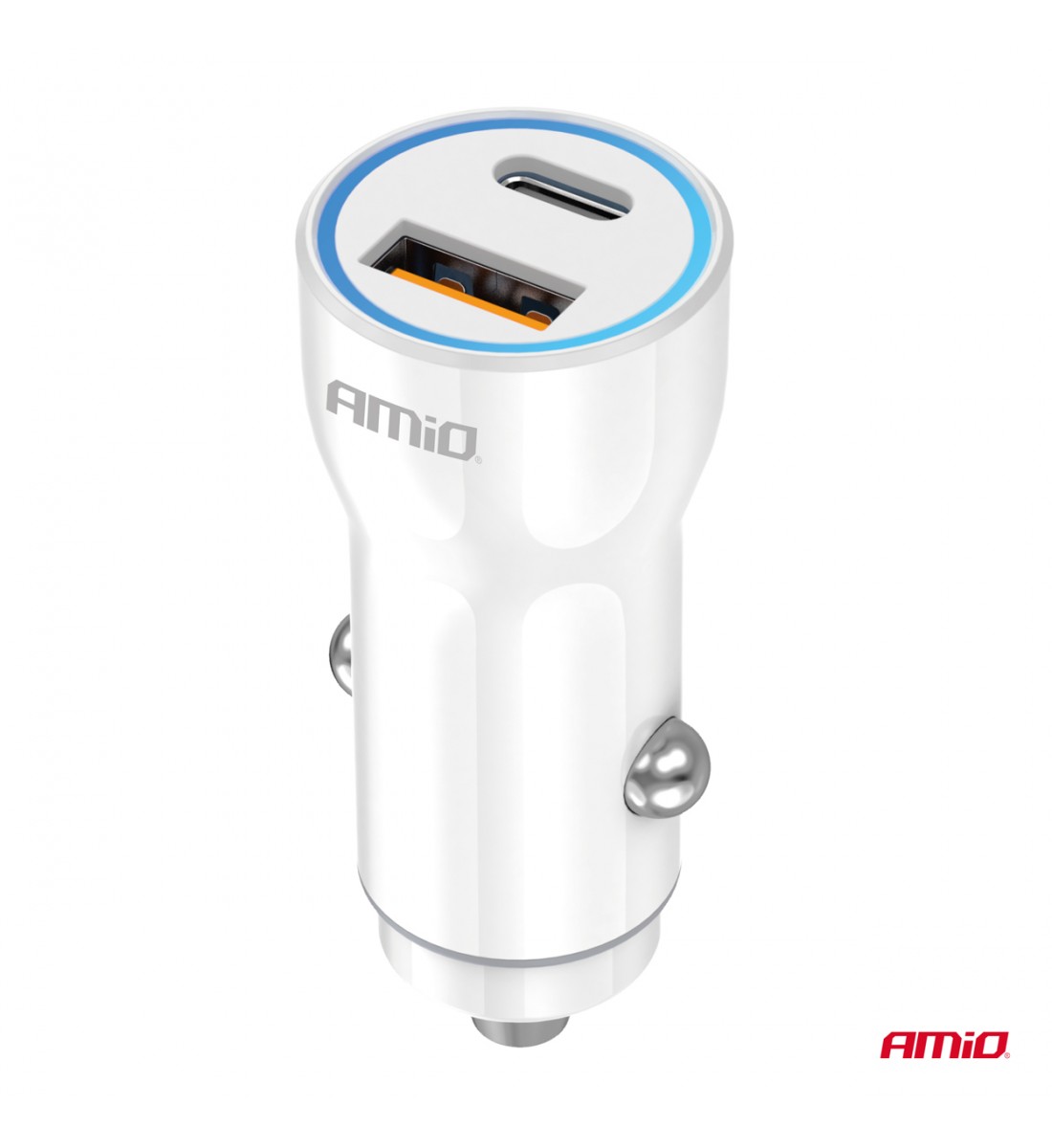 Încărcător auto USB-A+ USB-C 20W AMIO-03881