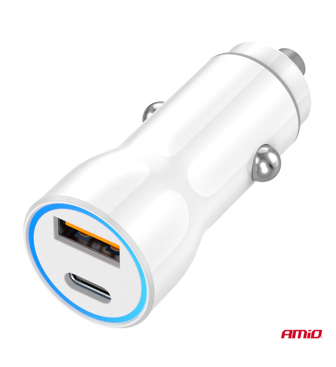 Încărcător auto USB-A+ USB-C 20W AMIO-03881