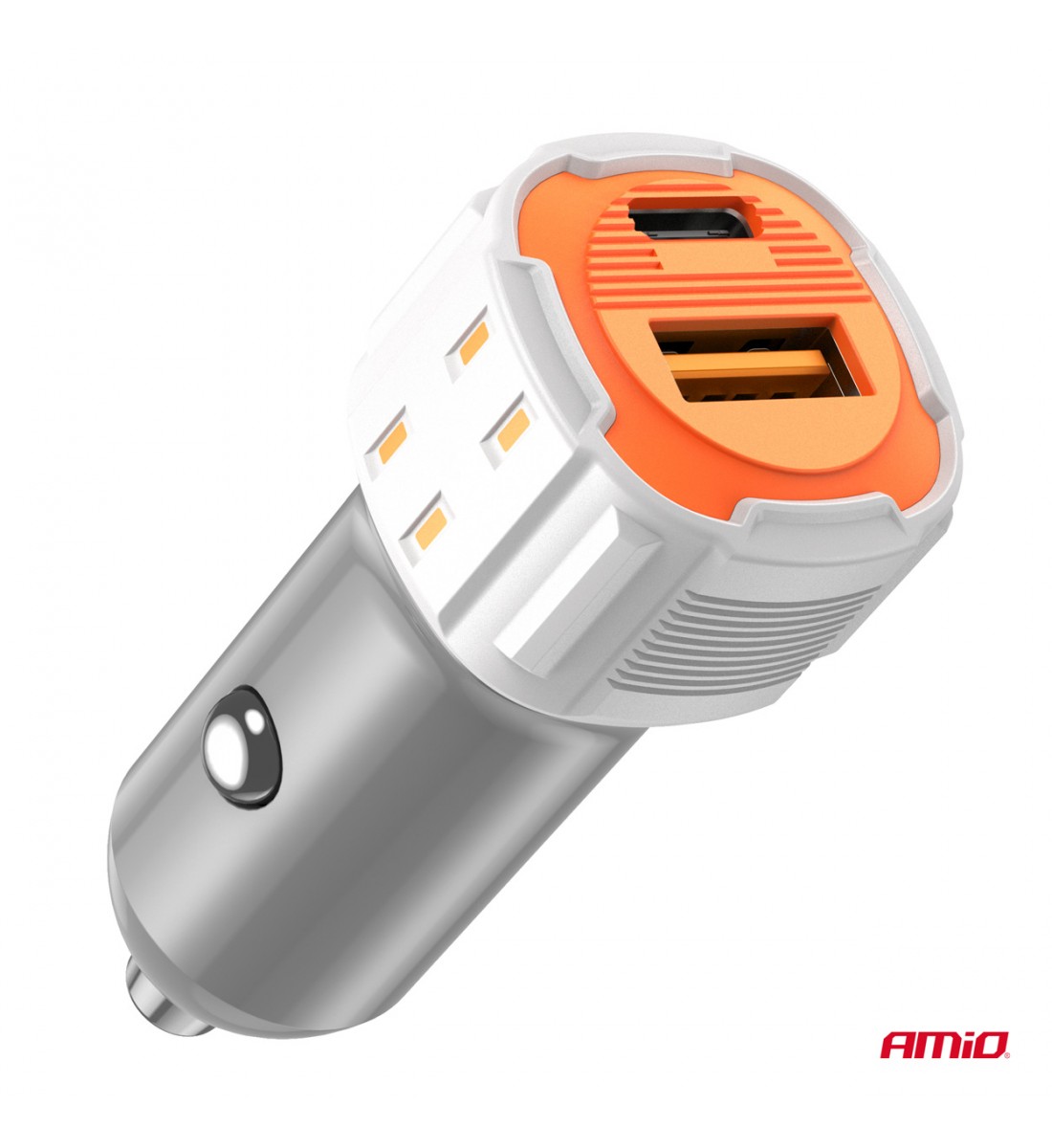 Încărcător auto USB-A+ USB-C 20W AMIO-03882