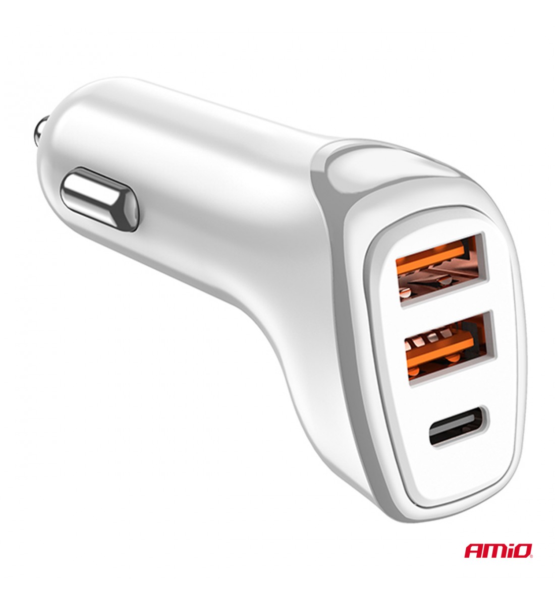 Incarcator auto 2x USB-A + USB-C 38W AMIO-03886