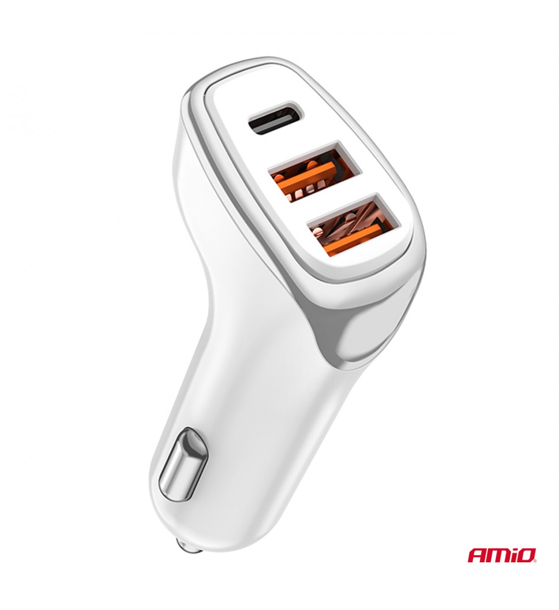 Incarcator auto 2x USB-A + USB-C 38W AMIO-03886