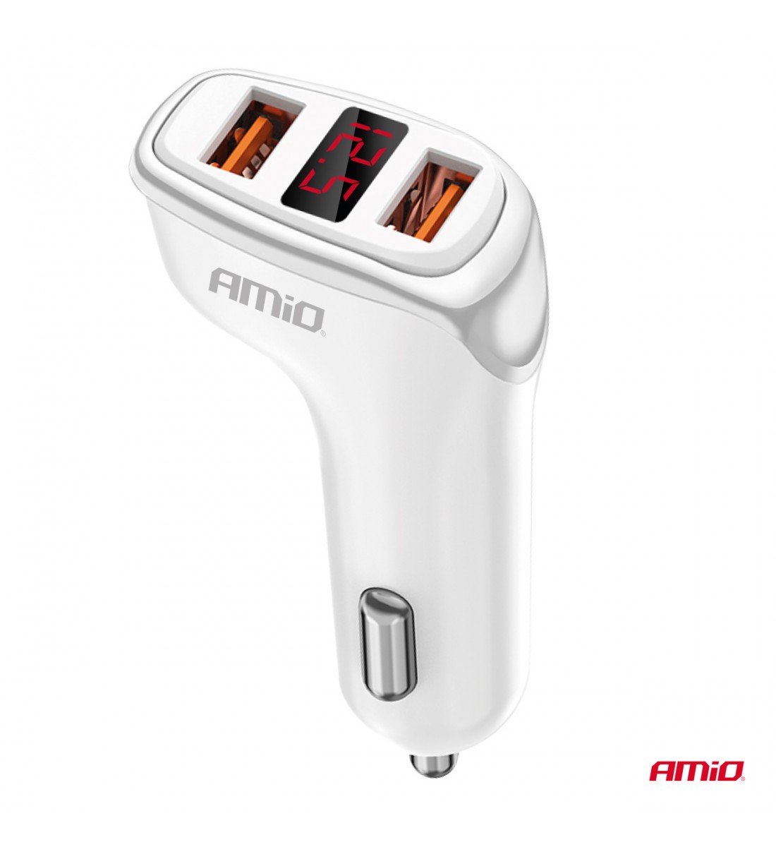 Incarcator auto 2x USB-A + voltmetru 3.1A AMIO-03887