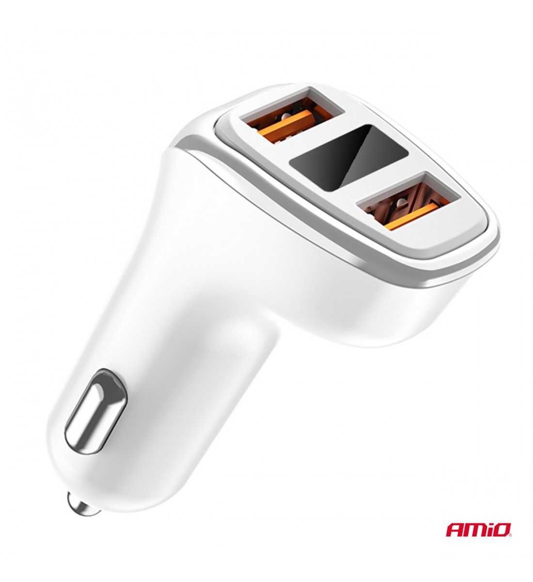 Incarcator auto 2x USB-A + voltmetru 3.1A AMIO-03887