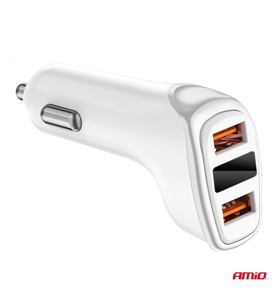 Incarcator auto 2x USB-A + voltmetru 3.1A AMIO-03887