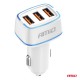 Încărcător auto 3x USB-A 30W AMIO-03889