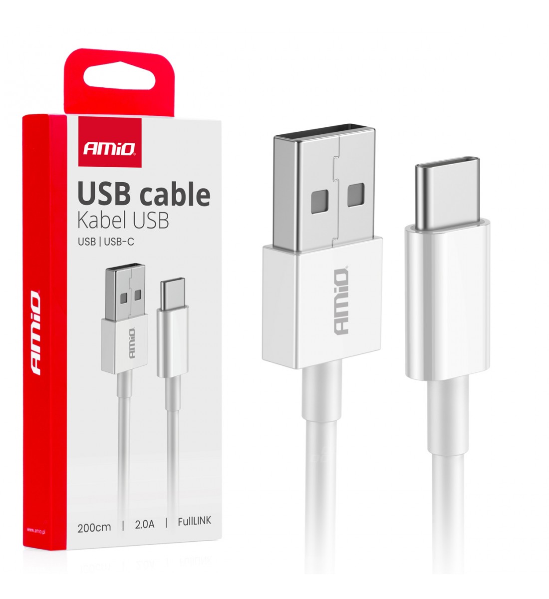 Cablu de încărcare USB-A - USB-C 2A 200 cm FullLINK AMIO-03894 Cablu de încărcare USB-A - USB-C 2A 200 cm FullLINK AMIO-03894