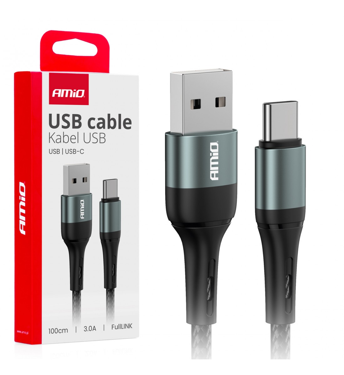 Cablu de încărcare USB-A - USB-C 3A 100 cm FullLINK AMIO-03911