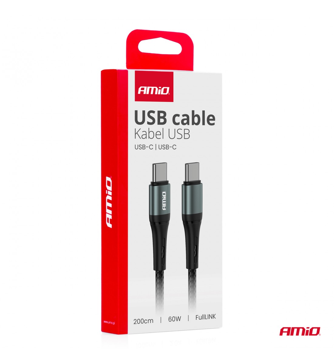 Cablu de încărcare USB-C 60W 200cm FullLINK AMIO-03915