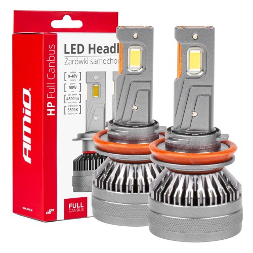 Set becuri LED HP Series H8/H9/H11/H16 Canbus AMiO-03677