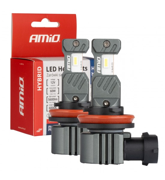 Set becuri cu LED seria hibride H8 H9 H11 H16 6000K Canbus 60W AMIO-04116 Set becuri cu LED seria hibride H8 H9 H11 H16 6000K Canbus 60W AMIO-04116