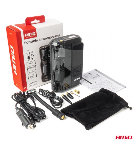 Compresor wireless, reîncărcabil, LED, USB-C, 40W, AMIO-04378