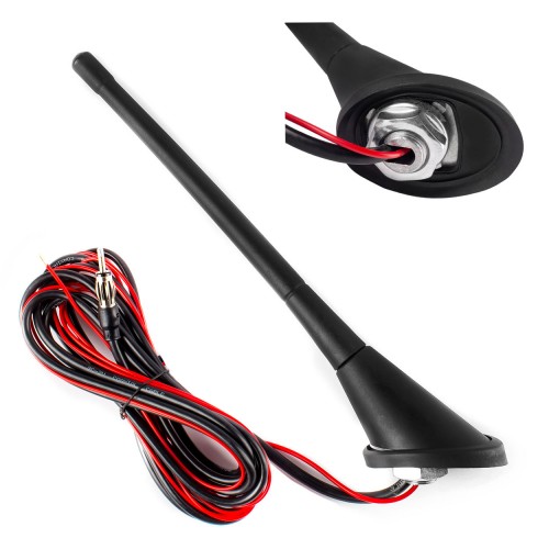 Antena radio auto cu amplificator, plafon, universala, 18 cm, cablu 3 metri