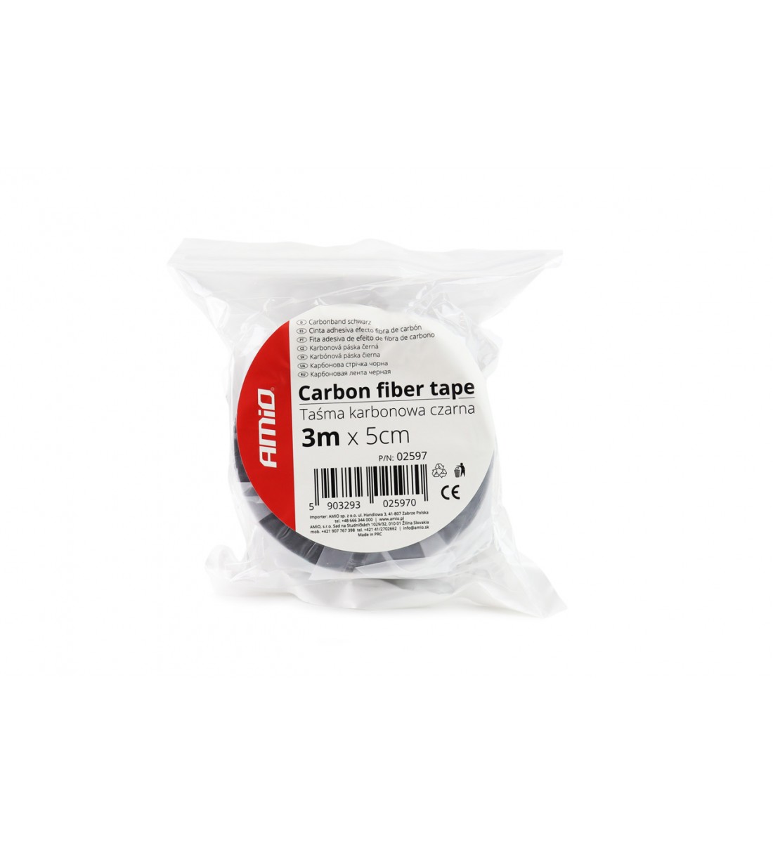 Bandă adeziva carbon, negra, 3m x 50mm