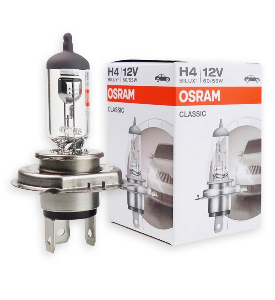 Bec Halogen Auto, Osram Clasic, H4, P43T, 12 V, 55W