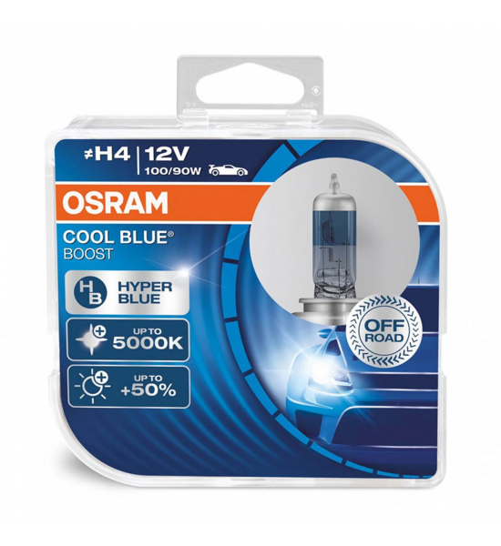 Bec Halogen Auto, Osram COOL BLUE® BOOST, H4, P43t, 12 V, 5000K, 100/90W