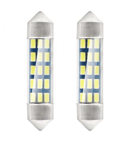 Set 2 Becuri  Auto, C5W/Feston/Soffit 39 mm, 15  SMD, 12v, lumina alba