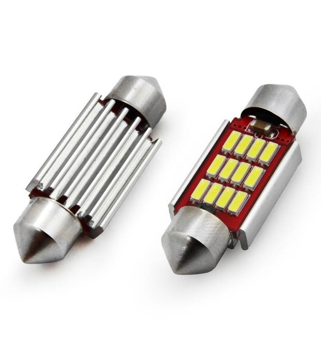 Set 2 Becuri  Auto, C5W/Feston/Soffit 39 mm,12  SMD, CANBUS, 12/24V, lumina alba