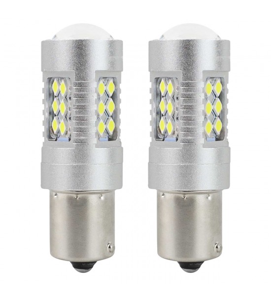 Set 2 Becuri  Auto, P21W, BA15s, 1156, CANBUS, 24 SMD, 12/24V, alb Set 2 Becuri  Auto, P21W, BA15s, 1156, CANBUS, 24 SMD, 12/24V, alb