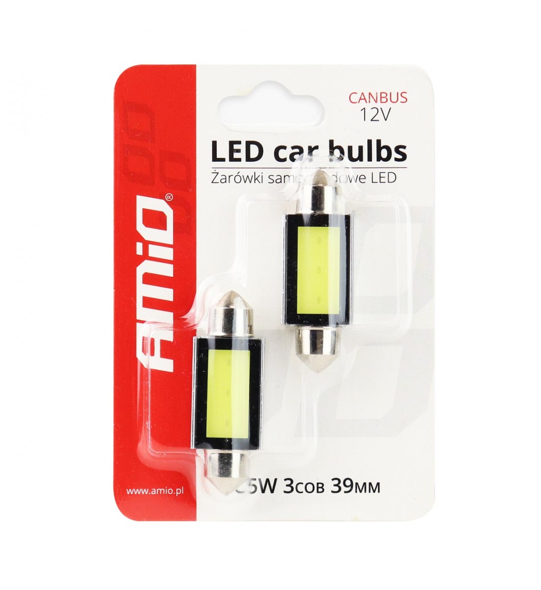 Led Sofit, COB 3, 39 mm, Canbus, 12V, culoare alb