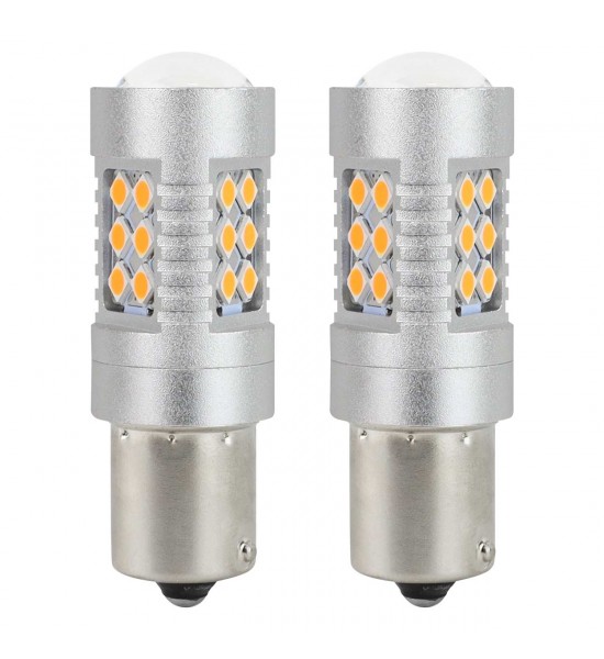 Becuri auto CANBUS 3030 24SMD 1156 BAU15S PY21W Orange 12V/24V Becuri auto CANBUS 3030 24SMD 1156 BAU15S PY21W Orange 12V/24V
