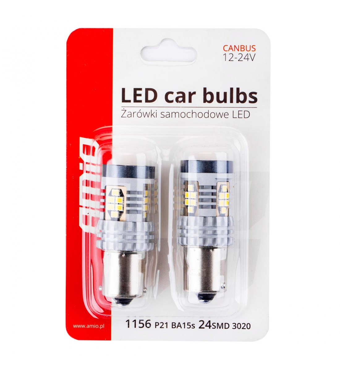 Becuri cu LED-uri CANBUS, 1156, 12/24V, 24 SMD