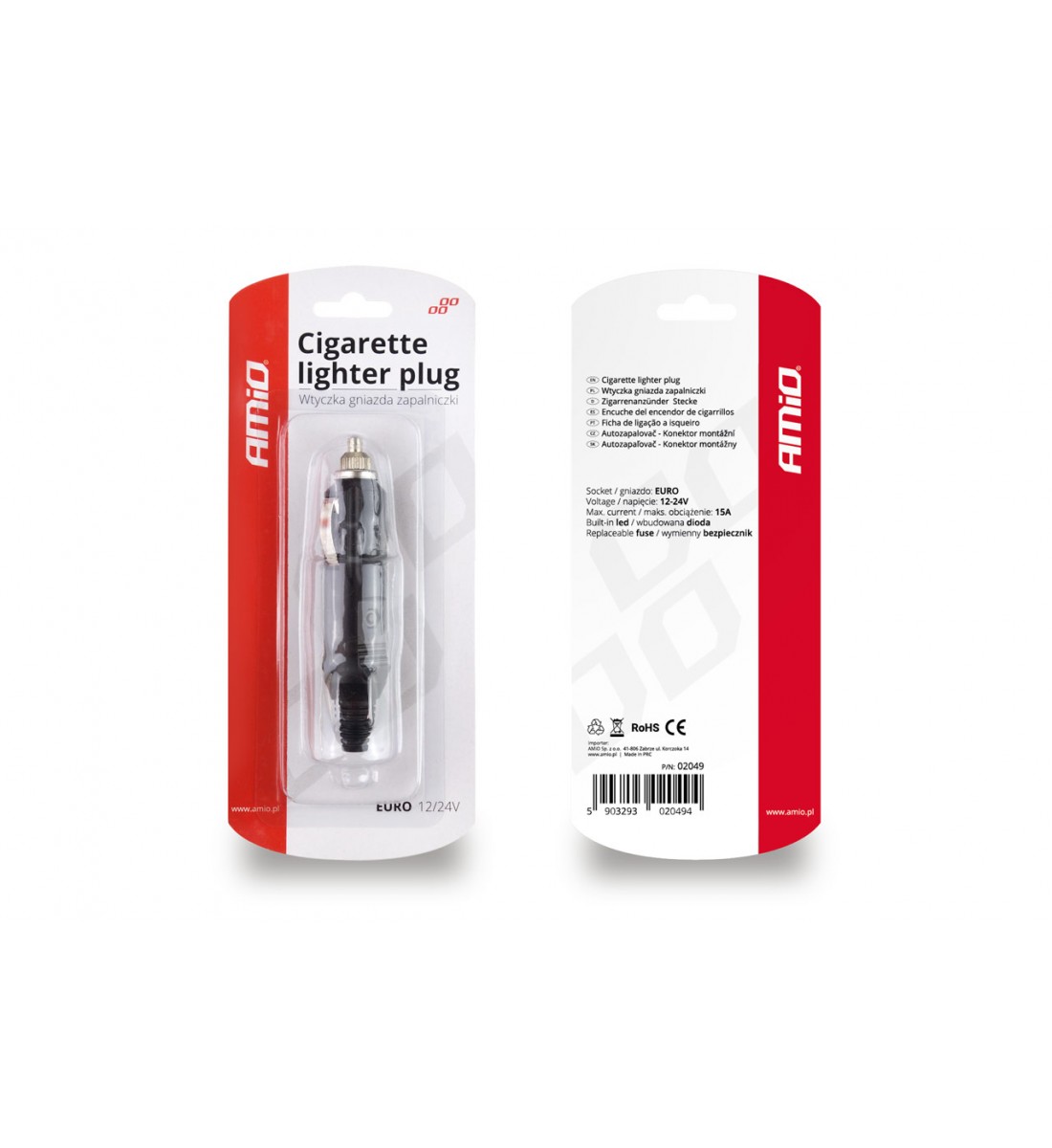Ștecher EURO, 12/24V, pentru brichetă Ștecher EURO, 12/24V, pentru brichetă