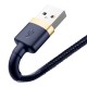 Cablu, USB, 1.5A, 2m, albastru și auriu