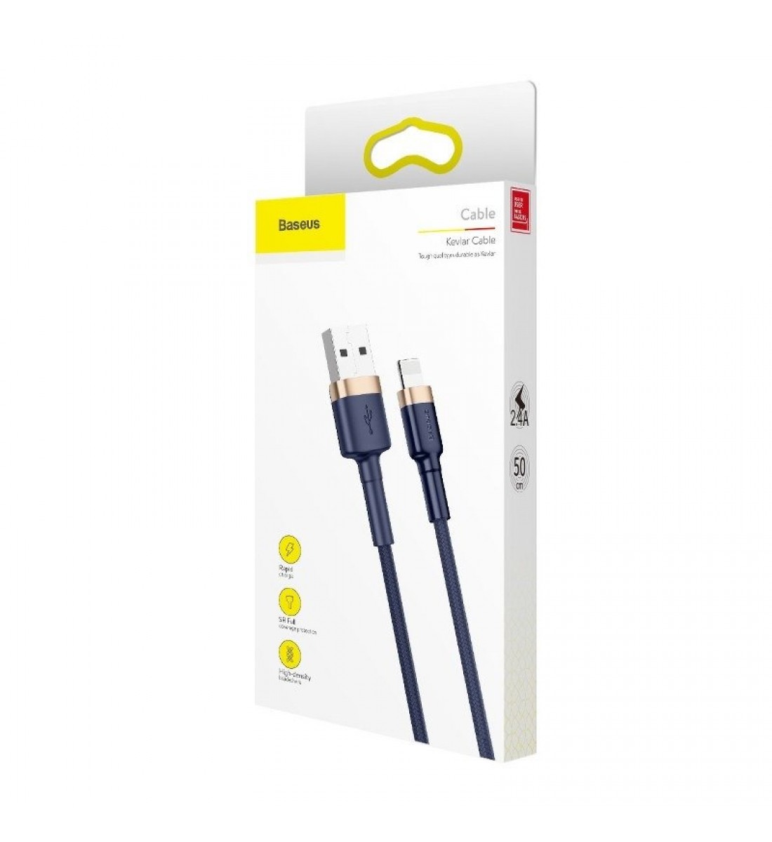 Cablu, USB, 1.5A, 2m, albastru și auriu