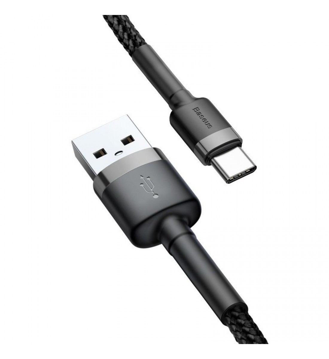 Cablu USB la USB-C, Baseus Cafule, 2A, 3m, Gri-Negru