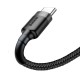 Cablu USB la USB-C, Baseus Cafule, 2A, 3m, Gri-Negru