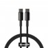 Cablu USB-C la USB-C Baseus Baseus Tungsten Gold, 100W, 1m negru