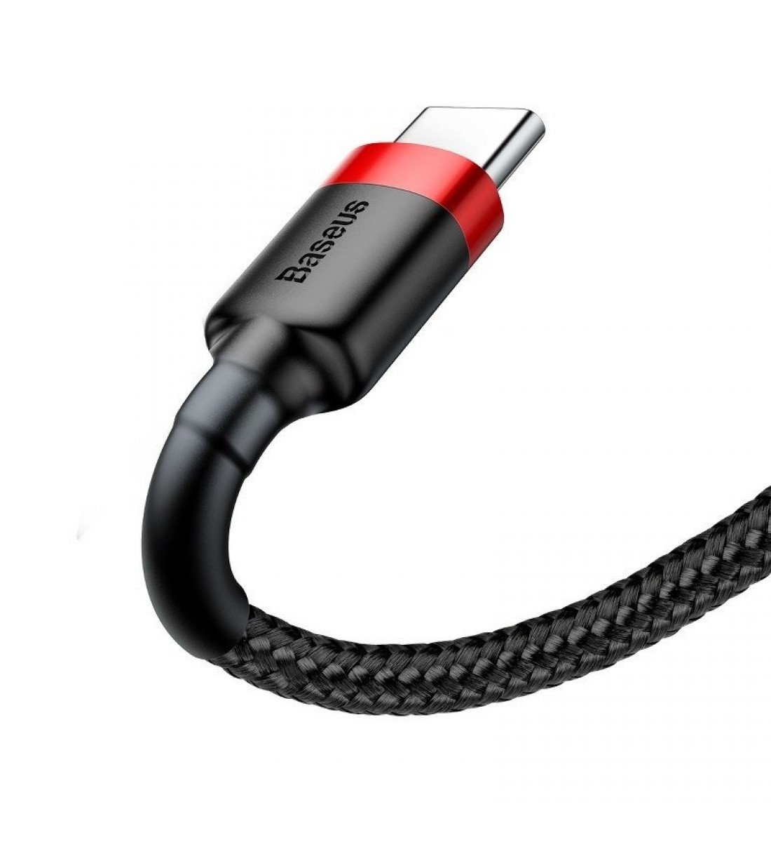 Cablu, USB la USB-C, Baseus Cafule, 3A, 1m, rosu - negru 