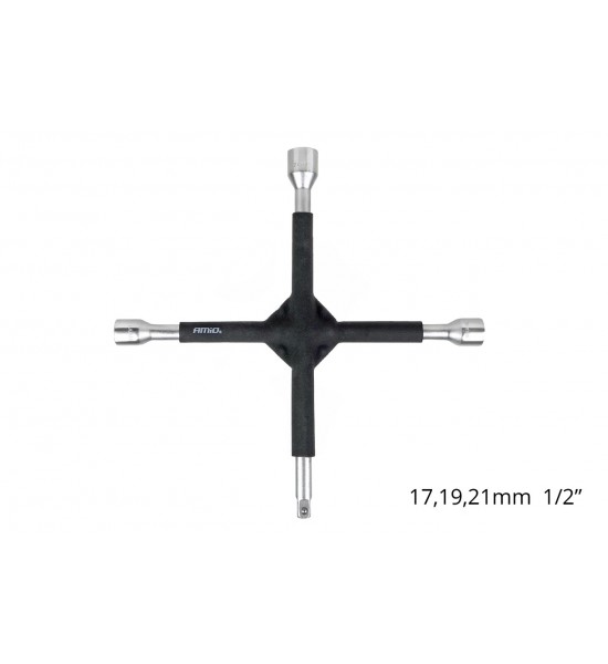 Cheie in cruce, cauciucata, 17-19-21mm, 1/2" Cheie in cruce, cauciucata, 17-19-21mm, 1/2"