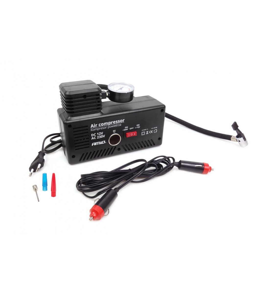 Compresor auto, 18 bari, 12V/230V, 4 adaptoare