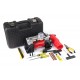 Compresor auto, metalic, 2 cilindri, 12V, HQ, geanta + Kit reparatie anvelope