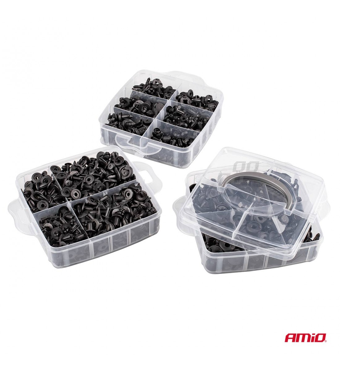 Set 620 piese, cleme, clipsuri si pini fixare auto, plastic