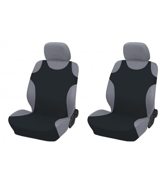 Set 2 huse scaune auto, tip maieu, din poliester, negre