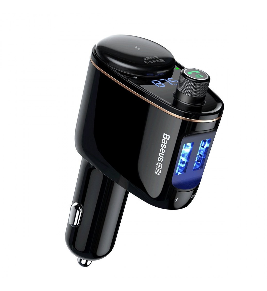 Modulator auto FM, Baseus, 2x USB, Bluetooth, negru