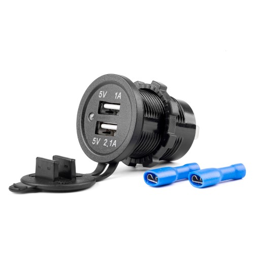 Priză de alimentare, rezistenta la apa, 2 x USB, 12-24V, 3.1A