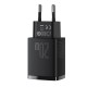 Incarcator priza, Baseus Compact Quick Charger, USB si USB-C, 20W negru