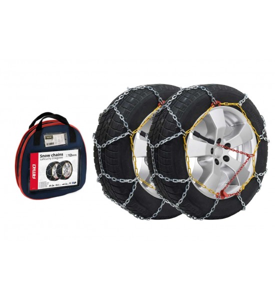 Set 2 lanturi auto pentru zapada, 12 mm, geanta de transport, KN-70