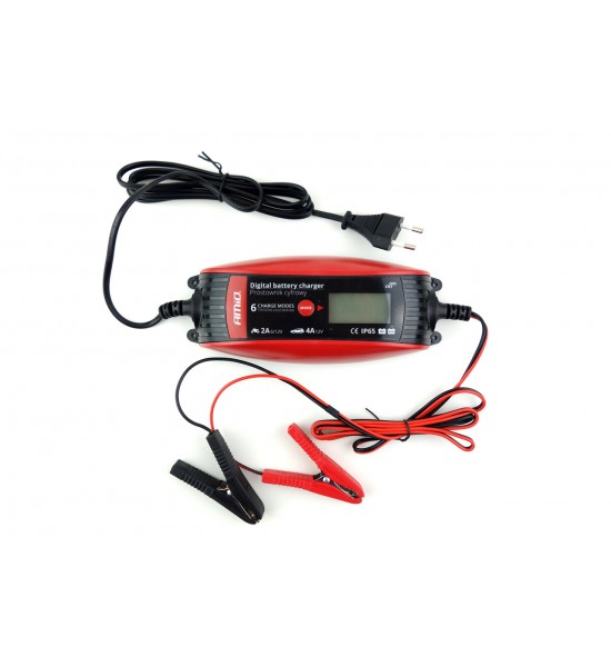 Redresor/Incarcator Baterii Auto, digital, AMiO, 6V/12V, 2A/4A