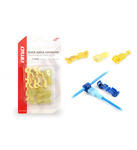Conectori rapizi electrici, tip T 4-6mm, 24A, 5 buc Conectori rapizi electrici, tip T 4-6mm, 24A, 5 buc
