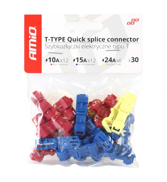 Conectori rapizi electrici, tip T, mix 30 bucati Conectori rapizi electrici, tip T, mix 30 bucati