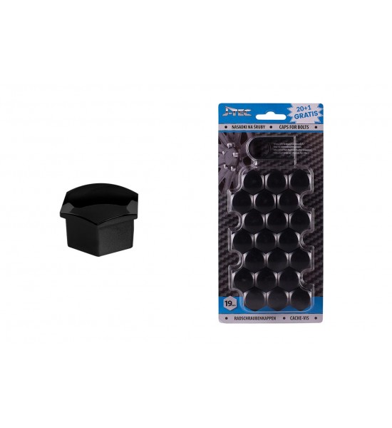 Capace prezoane, 21 buc, 19 mm, negre Capace prezoane, 21 buc, 19 mm, negre