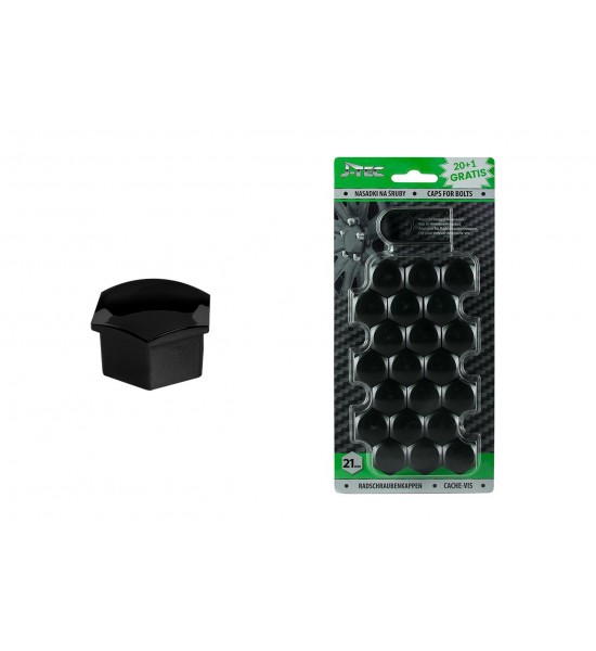 Capace prezoane, 21 buc, 21 mm, negre Capace prezoane, 21 buc, 21 mm, negre